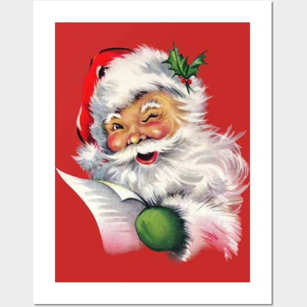 Vintage Santa Wall Art by TooplesArt